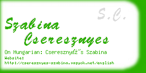 szabina cseresznyes business card